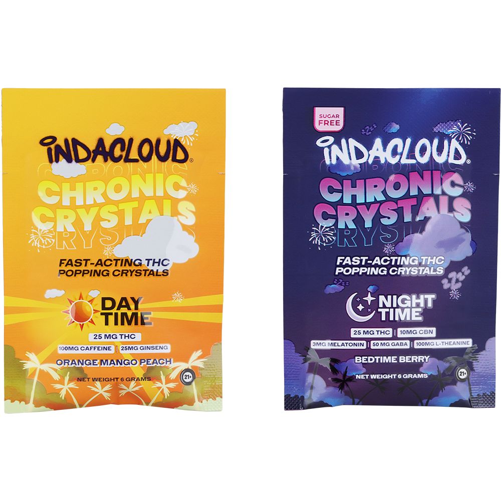 60CT DISPLAY - Indacloud THC Day & Night Chronic Crystals - 25mg / 6g