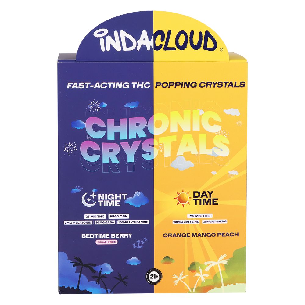 60CT DISPLAY - Indacloud THC Day & Night Chronic Crystals - 25mg / 6g