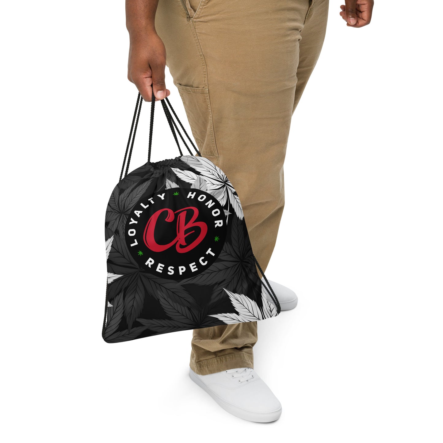 CB Leaf Drawstring bag