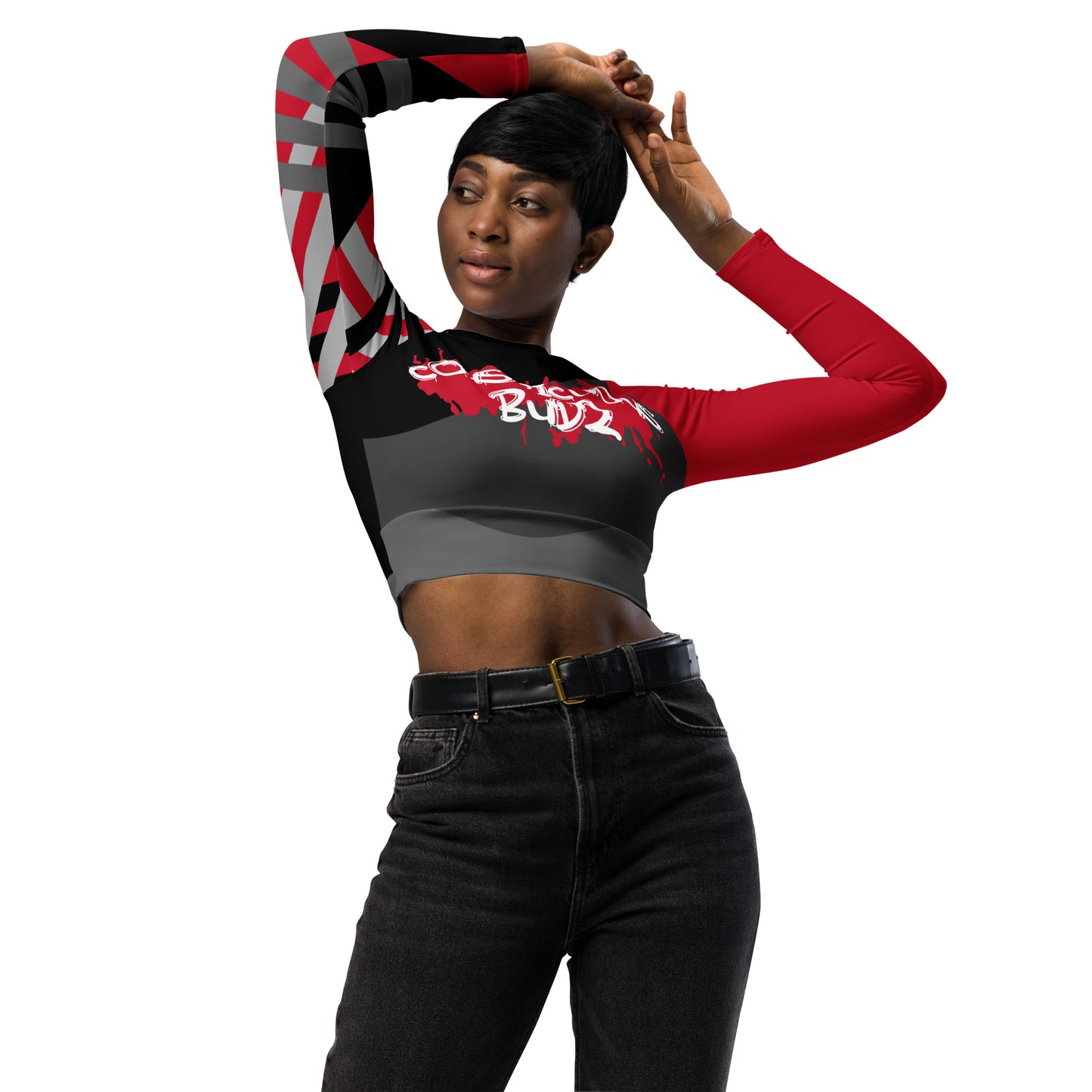 Conspicuous Budz Recycled long-sleeve crop top