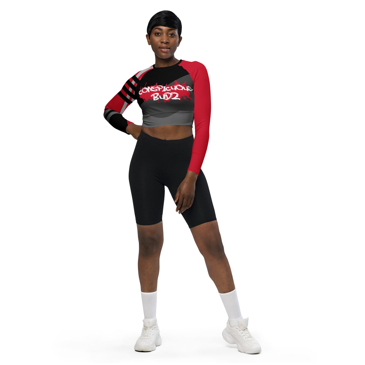 Conspicuous Budz Recycled long-sleeve crop top