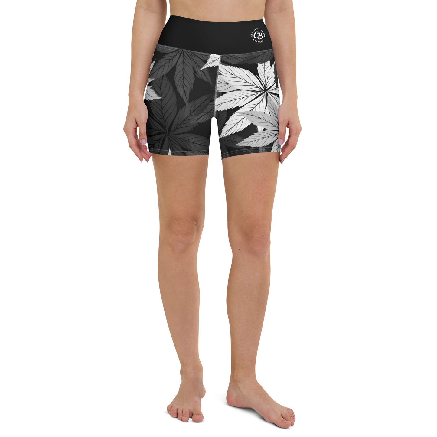 Women's CB Flower Print Yoga Shorts