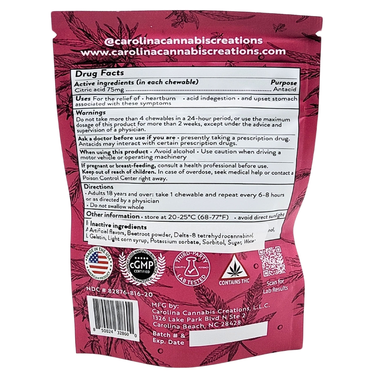 Soothe Chewables | Delta 8 | Strawberry 20ct bag